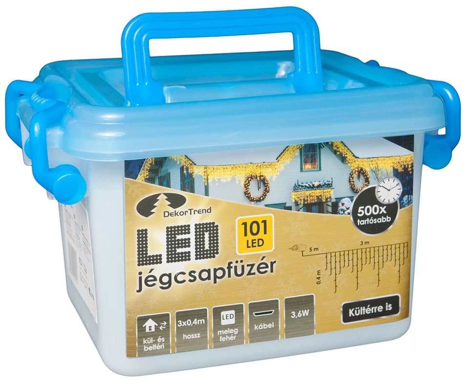 Toplo Bela LED Svetleća Zavesa Za Spoljnu ili Unutrašnju Upotrebu 3 x 0.4 m