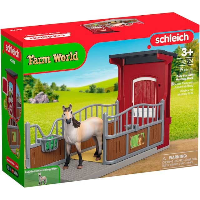 Schleich® Figurice Konji - Mustang kobila u boksu za konja 42724