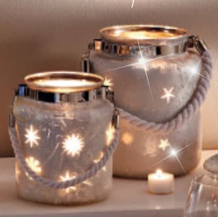      Stakleni  Novogodišnji Svećnjak