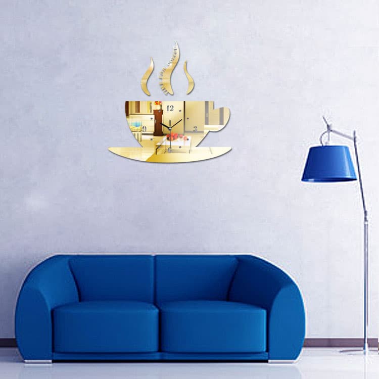 Zidni Akrilni Sat Time For Coffee Gold T5437G