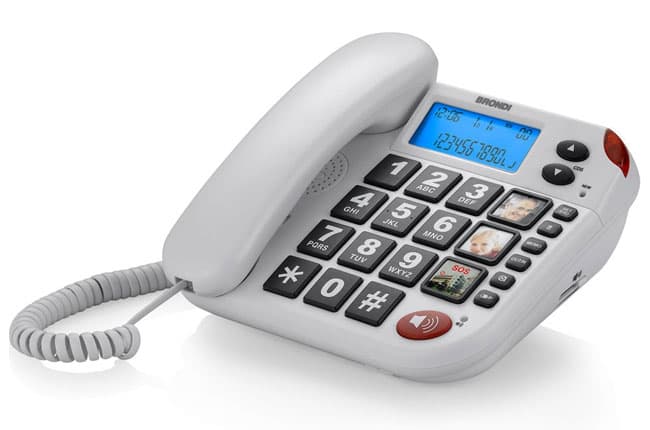 Fiksni telefon sa krupnim brojevima i podesivom jačinom zvuka u slušalici Brondi Super Bravo