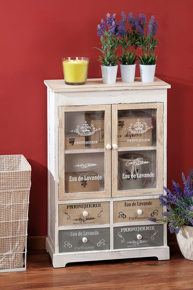 Shabby Chic Vitrina - Komoda Jolly Casa 58 x 29 x 86 cm
