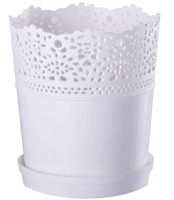 Saksija Dentelle 16 bela