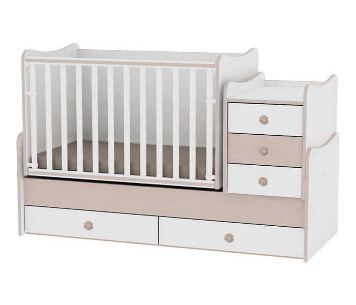 Lorelli Drveni krevetac za bebe 3u1 Maxi Plus White Oak 10150300029
