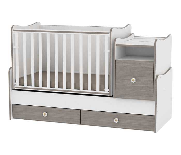 Lorelli Drveni krevetac za bebe 3u1 Trend Plus White Coffee