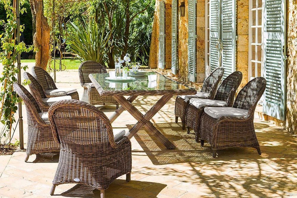 Velika Baštenska Garnitura - 8 Fotelja i Sto - Glam