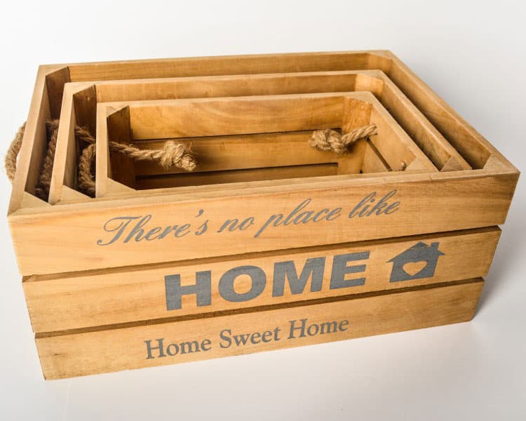 Drvene Kutije Za Odlaganje - Gajbice Od Drveta - 3 Komada - Home Sweet Home