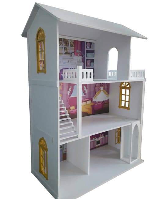 Velika kućica za lutke sa nameštajem Maša bela