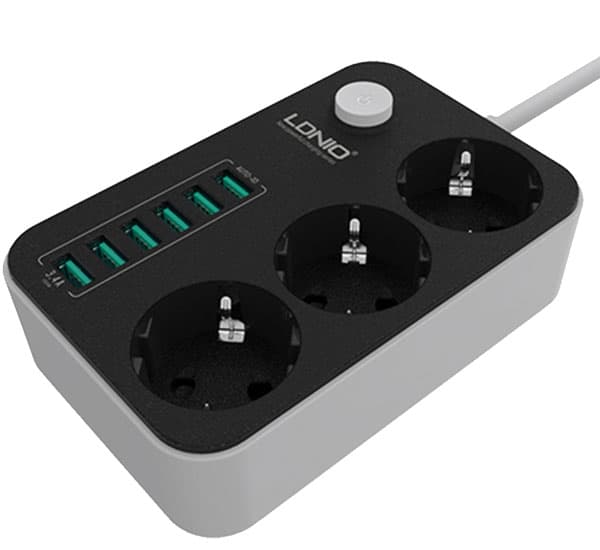 Produžni kabl Siyoteam LDNIO 3 šuko 6 USB 2500W 1.6m 028415