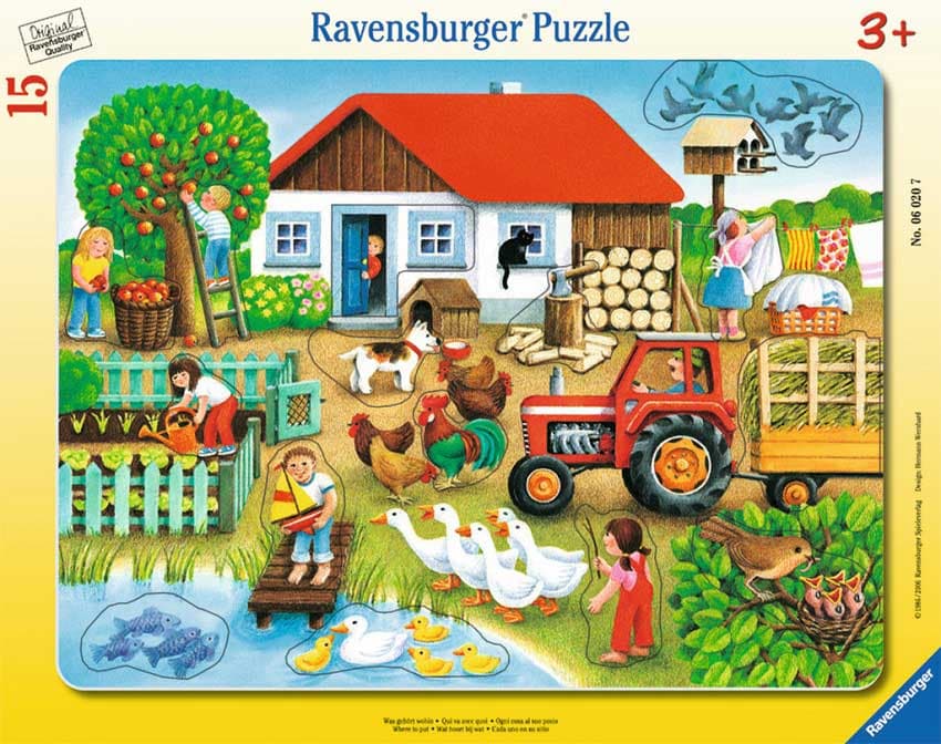 Ravensburger puzzle 15 delova - Šta gde staviti 06020