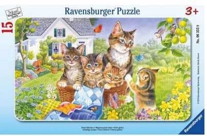 Ravensburger puzzle 15 delova - Mačići u korpi 06355