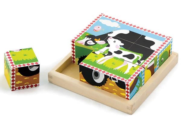 Drvene kocke puzzle Farma