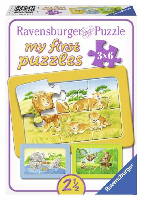 Ravensburger puzzle 3x6 delova -  Slon, majmun, lav 06574