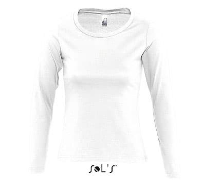 Sols Ženska majica dug rukav Majestic White veličina M 11425