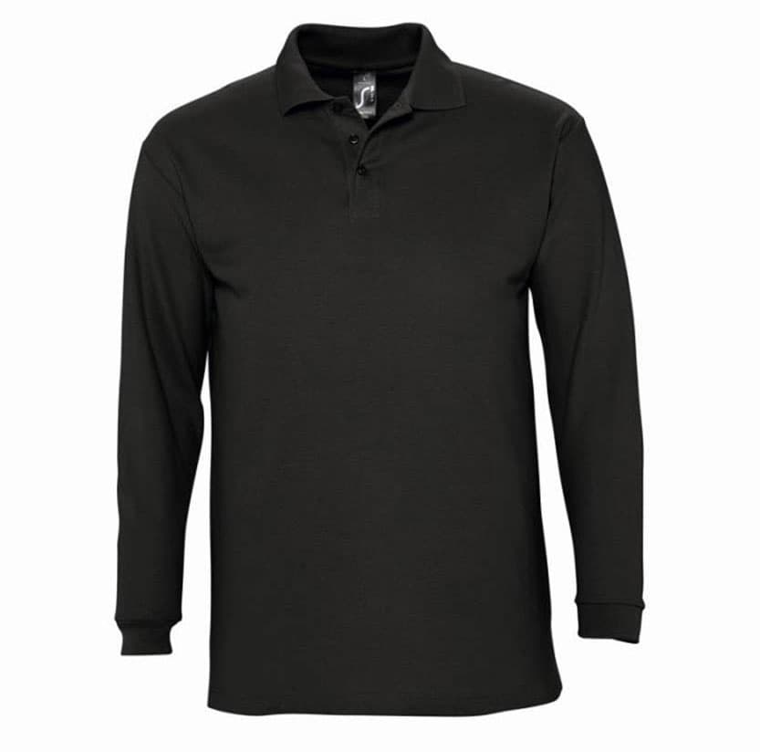 Sols Muška polo majica dug rukav Winter II Black veličina L 11353