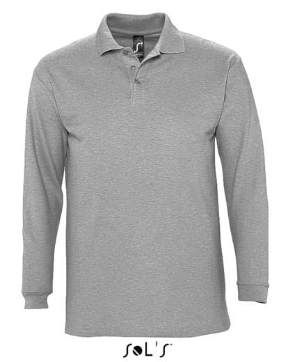 Sols Muška polo majica dug rukav Winter II Grey Melange veličina M 11353