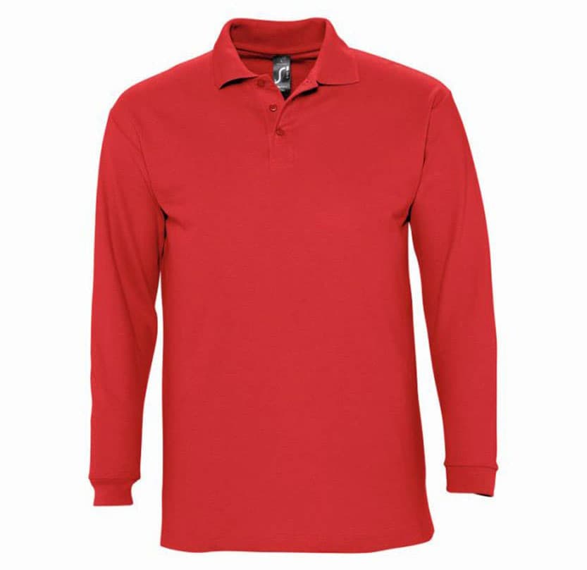 Majica sa dugim rukavima i kragnom muška Sols Winter II Red S 11353