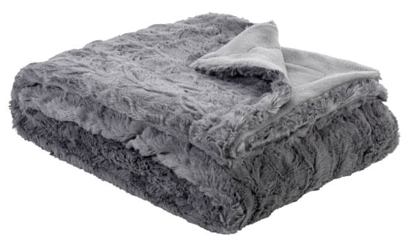 Ćebe Gena veštačko krzno 130x170 siva