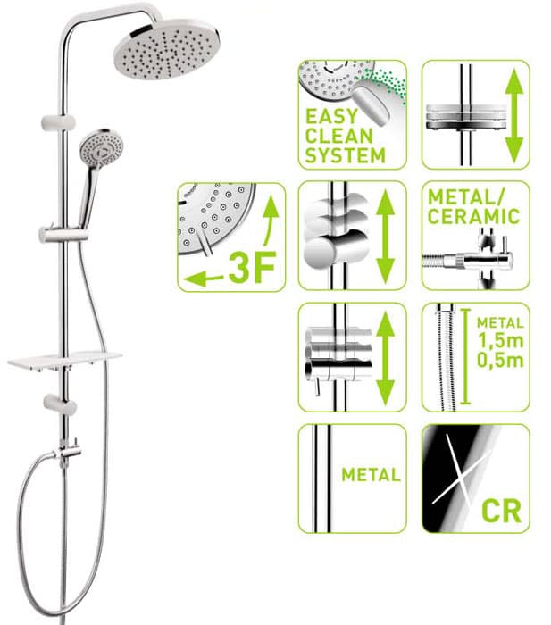Usponski tuš Ferro Rondo Lux NP23