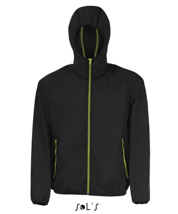 Sols Uniseks jakna vetrovka Shore Black veličina L 01169