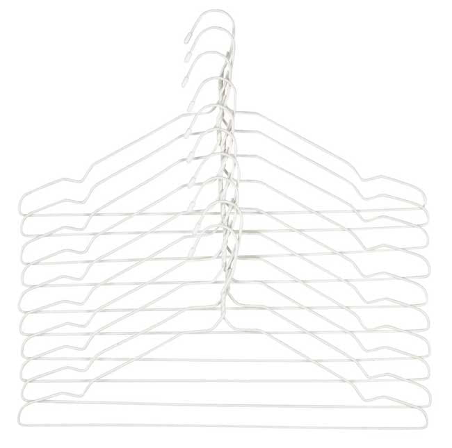 Žičane vešalice 10 komada bele