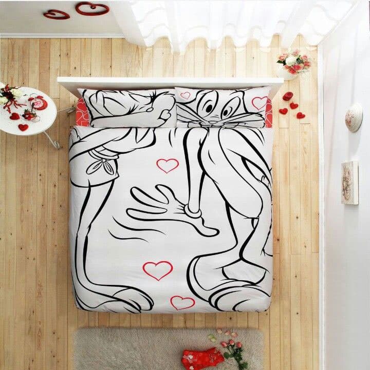 Tac Posteljina za bračni krevet Bugs Bunny Amour 200x160cm