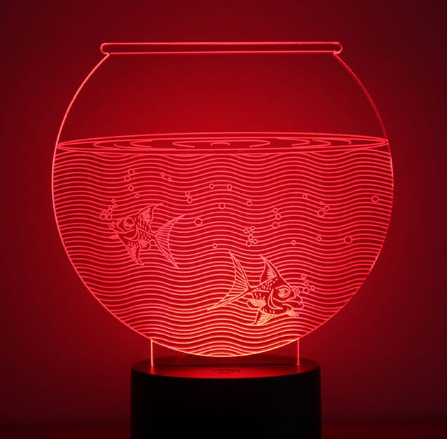 Illusions by Black Cut LED Lampa 3D Red Aquarium 