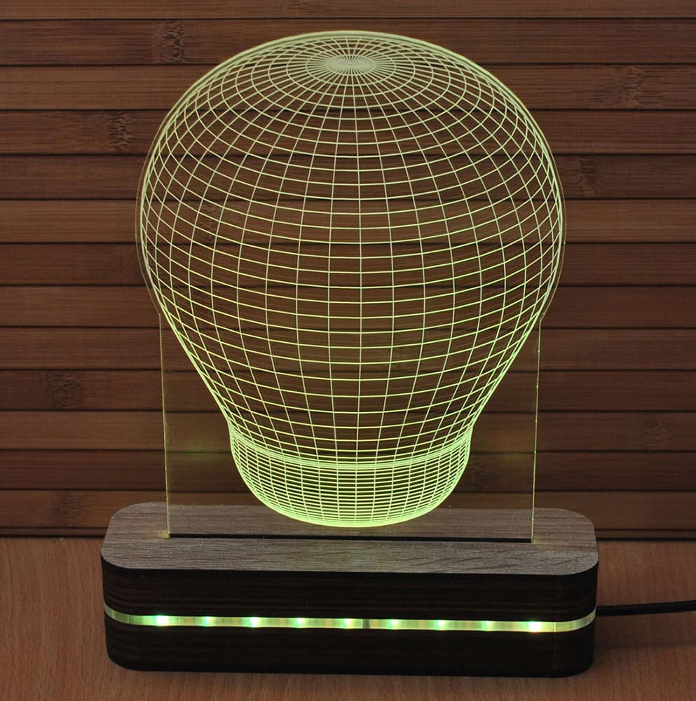 3D LED Lampa Illusions by Black Cut Bulb Warm White