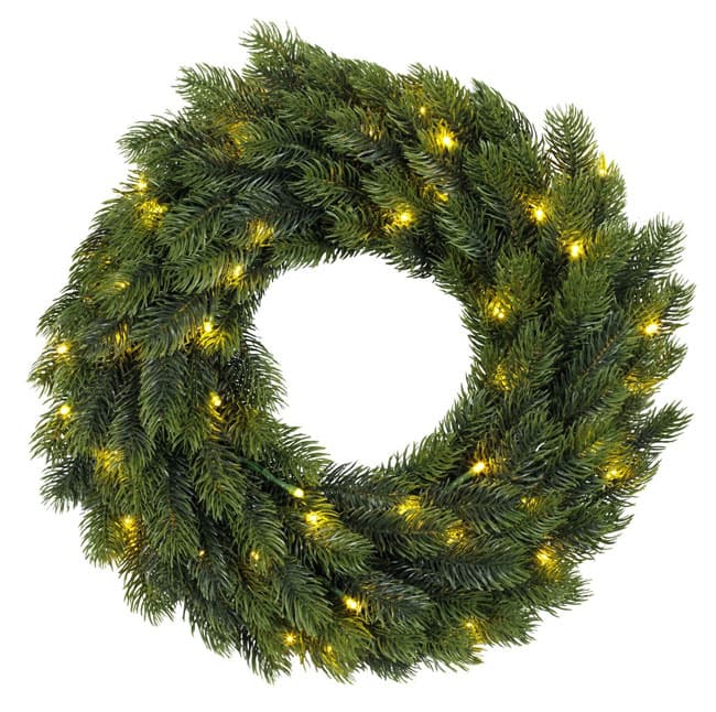 Novogodišnji svetleći LED venčić sa tajmerom 40cm na baterije