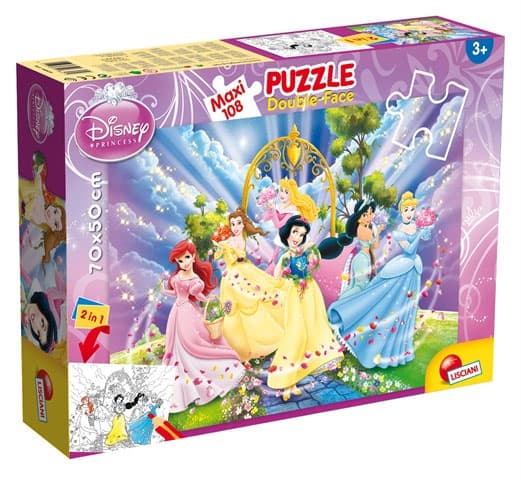 Lisciani Puzzle Maxi Disney Princeze Složi i oboji 2u1 108 delova 31711