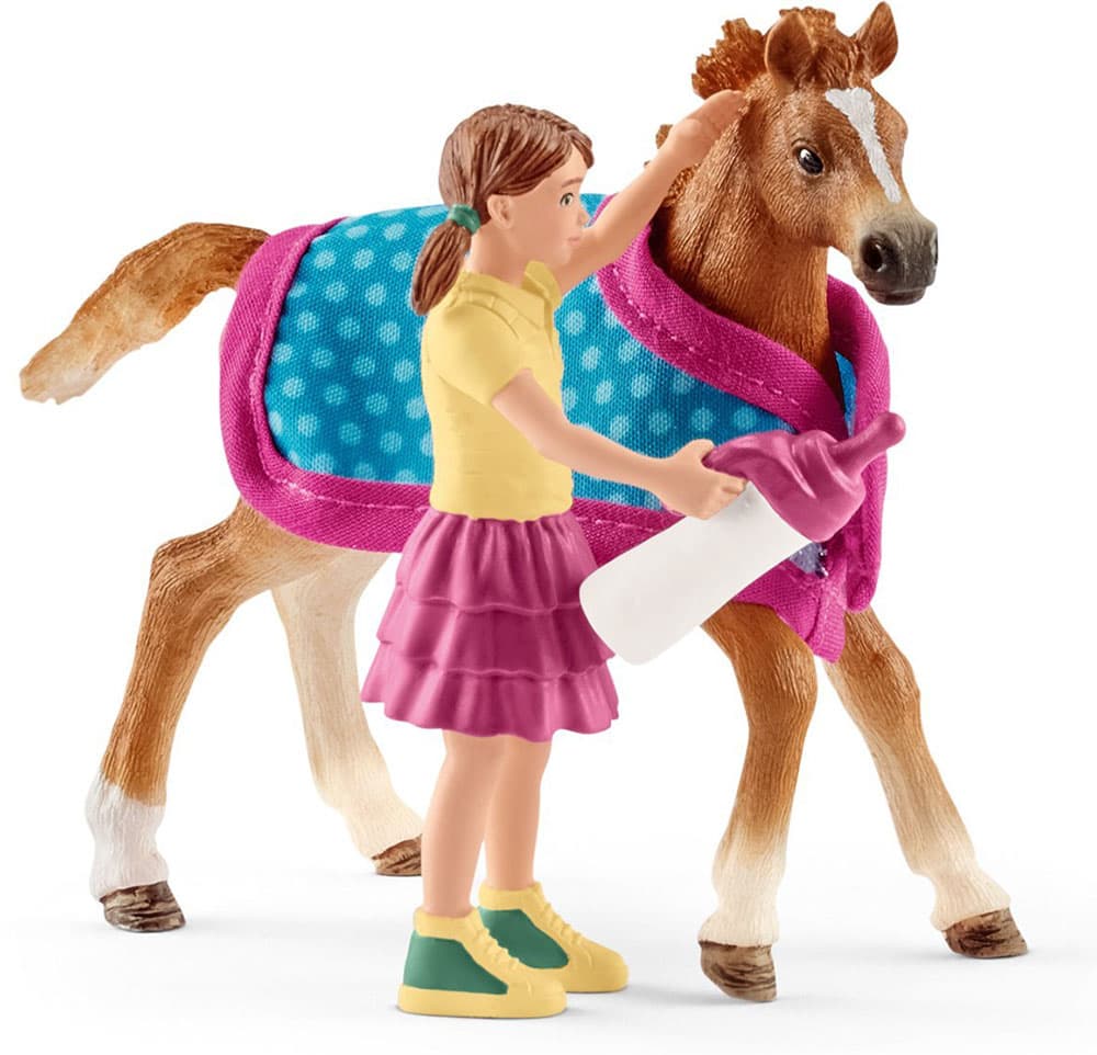 Schleich Figurice Domaće životinje - Ždrebe i devojčica 42361