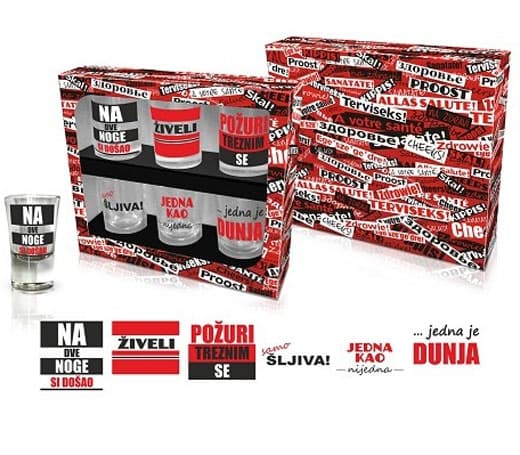 Set čašica za rakiju sa šaljivim natpisima 0800