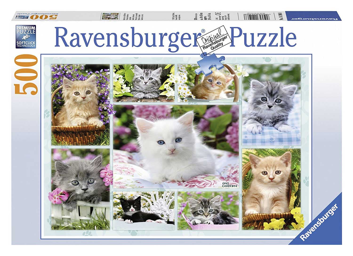 Ravensburger puzzle Životinje - Mace - Animal Kingdom Collection - Kittens in a Basket 500 delova RA14196
