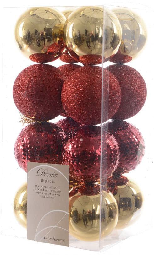 Kombinovani novogodišnji ukrasi 6cm 16 komada