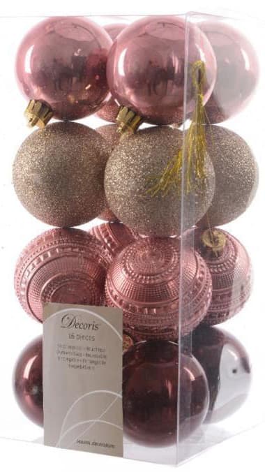 Kombinovani novogodišnji ukrasi 6cm 16 komada