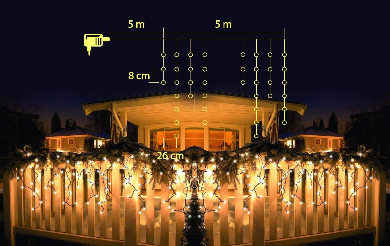 Svetleći niz sa 100 hladno belih LED dioda 5m