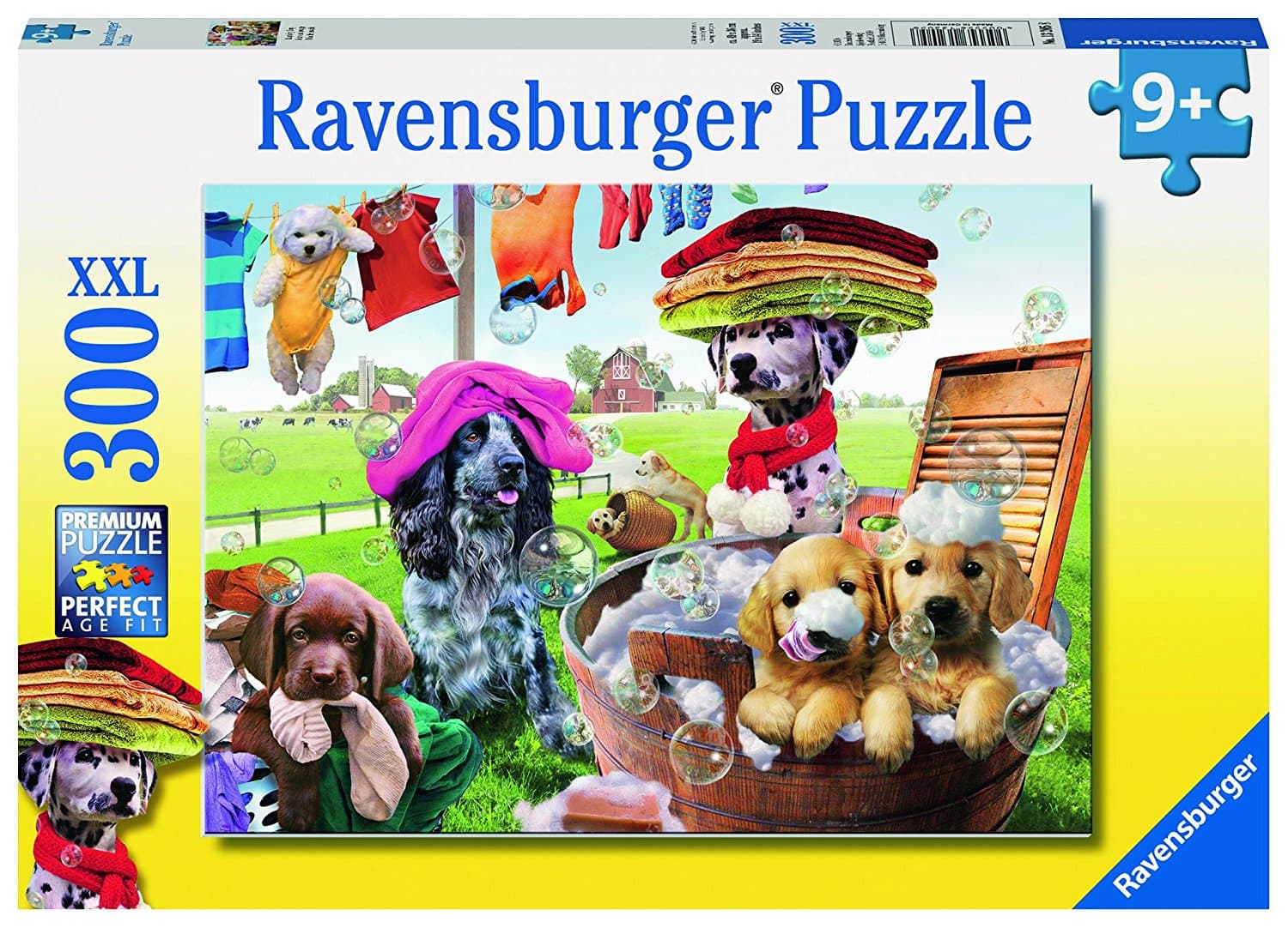 Ravensburger puzzle XXL - Životinje - Kučići - Laundry Day 300 delova RA13205