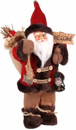 Deda Mraz sa džakom i fenjerom visine 30 cm