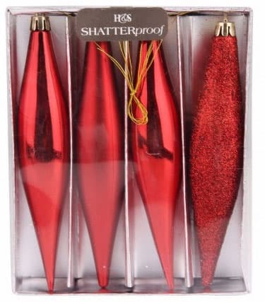 Komplet Ukrasa Za Jelku crvene boje