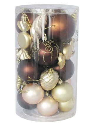 Novogodišnji ukrasi Set 25 komada Raznobojni