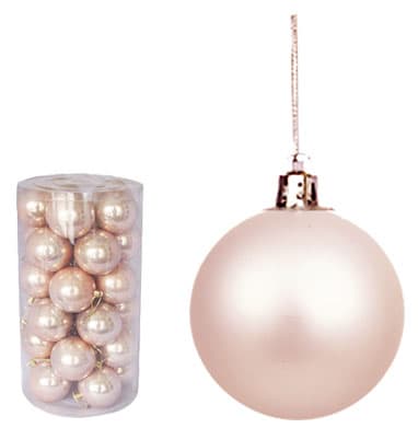 Novogodišnji ukrasi Kugle 5cm Set 30 komada Roze