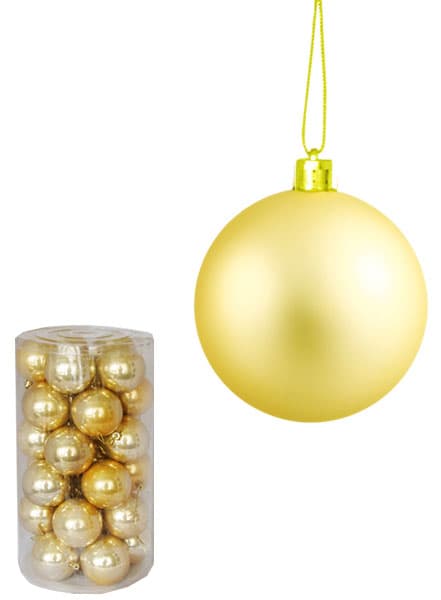 Novogodišnji ukrasi Kugle 6cm Set 30 komada Žuta