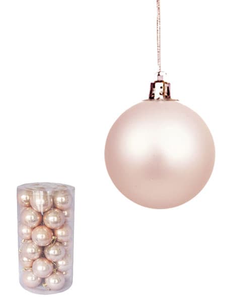 Novogodišnji ukrasi Kugle 6cm Set 30 komada Roze