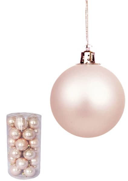 Novogodišnji ukrasi Kugle 7cm Set 30 komada Roze