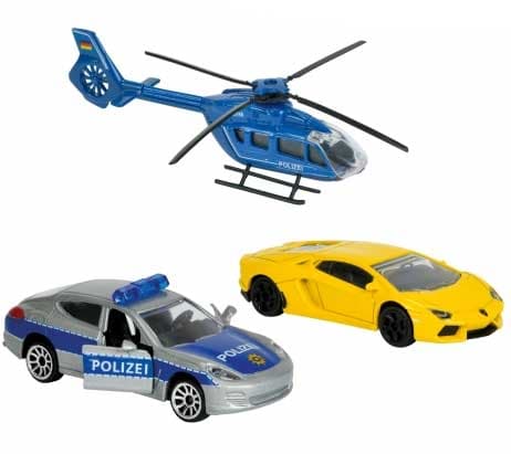 Majorette autići set Potera sa plavim helikopterom M2057300