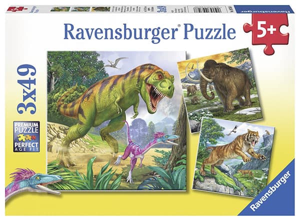 Ravensburger puzzle Dečije puzle - 3x49 - Dinosaurusi - Vladari prvih vremena  3x49 delova RA09358