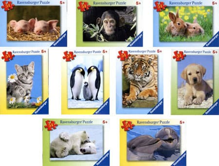 Ravensburger puzzle Dečije puzle - Mini Puzzle - Životinje - Animals  54 dela RA09430