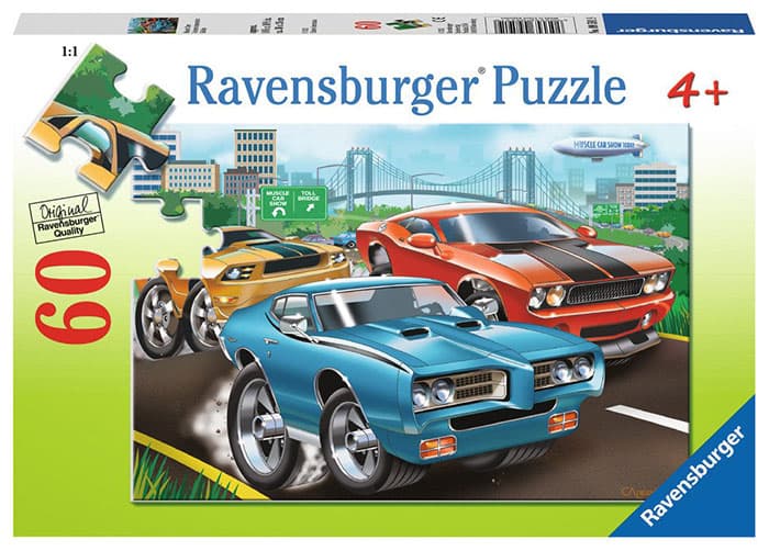 Ravensburger puzzle Dečije puzle - 60 - 1:1 - Muscle Cars - Moćni automobili  60 delova RA09591