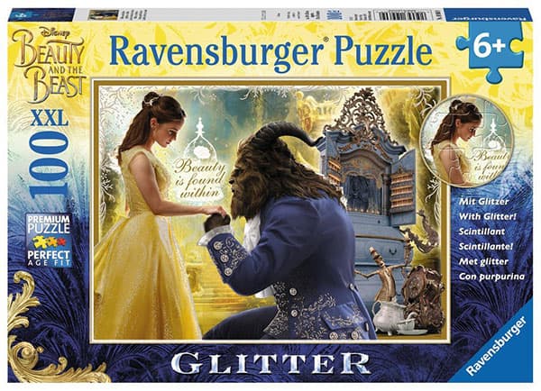 Ravensburger puzzle Dečije puzle - XXL - Glitter puzzle - Disney - Beauty and The Beast - Lepotica i zver   100 delova RA10960