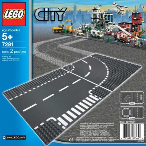 LEGO® City kocke - Podloge - T Raskrsnica i krivina 7281